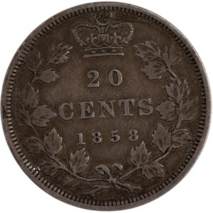 Canada 1858 Silver 20 Cents