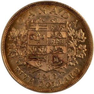 Canada 1912 $5 Gold