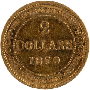 Canada Terranova 1870 Moneta d'oro da 2 dollari Obv. 2