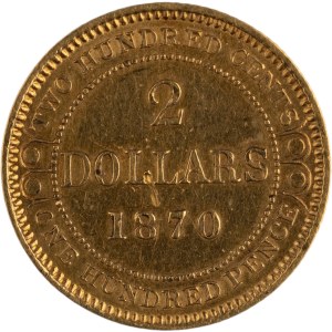 Canada Newfoundland 1870 $2 Gold Coin Obv. 1