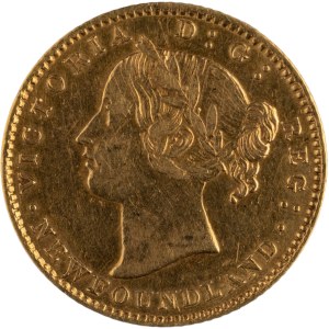 Canada Newfoundland 1870 $2 Gold Coin Obv. 1