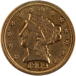 United States 1869 $2.50 Quarter Eagle