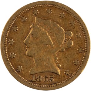 United States 1865-S $2.50 Quarter Eagle