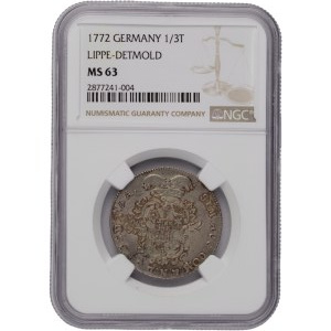 Germany 1772 HDS Lippe-Detmold Silver 1/3 Thaler - Top Pop