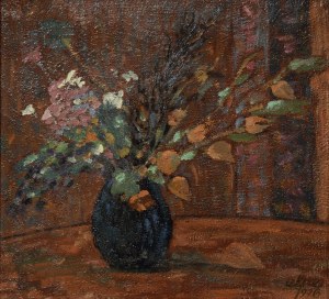 Leonard PYSZKOWSKI (1932-2025), Flowers in a blue vase, 1976