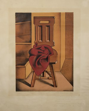 Henryk BERLEWI (1894-1967), Chair with red drapery 1950/53