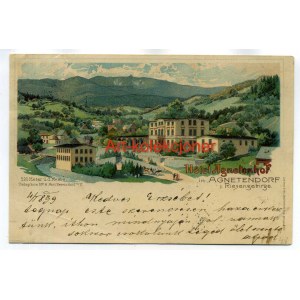 Jagniątków - Agnetendorf - Litografia - Oscar Keil