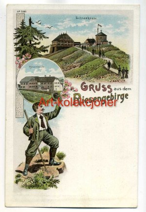 Giant Mountains - Riesengebirge - Sněžka - Lithography