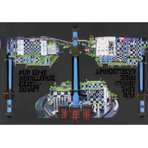 Friedensreich Hundertwasser, FÜR EINE ABFALLFREIE GESELLSCHAFT, 1991