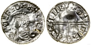 England, long cross denarius, 997-1003, Lincoln mint, Osgut minster