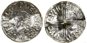England, long cross denarius, 997-1003, London mint, Leofstan minster