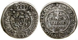 Poland, 1/24 thaler (penny), 1702 ILH, Dresden