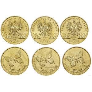 Pologne, série de 3 x 2 zlotys, 2001, Varsovie