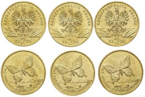 Poland, 3 x 2 gold set, 2001, Warsaw