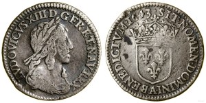 France, 1/12 ecu au long buste, 1643 A, Paris