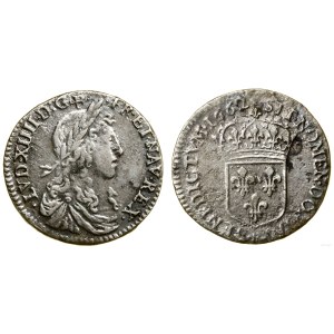 Francja, 1/12 ecu, 1662, mennica nieczytelna