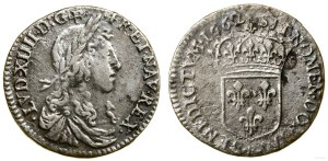 France, 1/12 ecu, 1662, mint unreadable