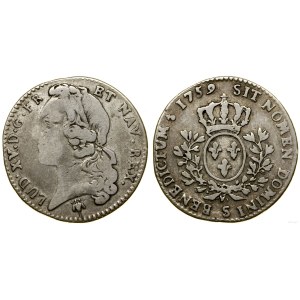 Francja, 1/5 ecu au bandeau, 1759 S, Reims