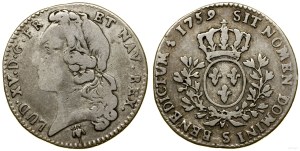 France, 1/5 ecu au bandeau, 1759 S, Reims