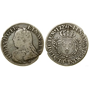 Francja, 1/5 ecu du Bearn aux 8L, 1729 C, Caen