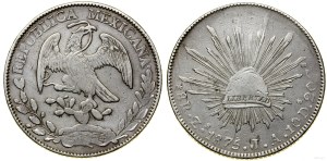Mexico, 8 reals, 1875 ZsJA, Zacatecas