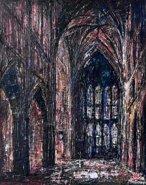 Dawid MASIONEK (b. 1994), Between light and darkness in the cathedral, 2025