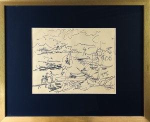 Ludwik KLIMEK (1912 Skoczów - 1992 Nice), Scene in the harbor