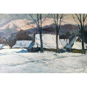 Michał STAŃKO (1901 Sosnowiec - 1969 Zakopane), Pejzaż górski z zabudowaniami
