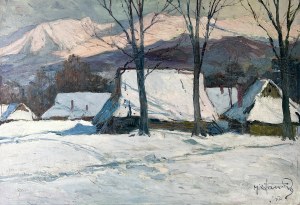 Michał STAŃKO (1901 Sosnowiec - 1969 Zakopane), Mountain landscape with buildings