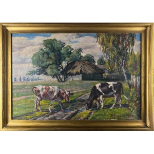 Kazimierz LASOCKI (1871-1952), Krowy przy drodze