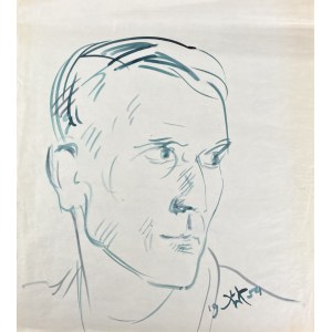 Wlastimil HOFMAN (1881 Karlin - 1970 Szklarska Poręba), Studium twarzy mężczyzny (1954)