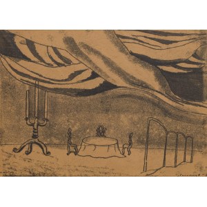 Tadeusz Kantor (1915 Wielopole Skrzyńskie - 1990 Kraków), Projekt dekoracji do przedstawienia Turcaret czyli finalista Alain-René Lesage'a, 1953
