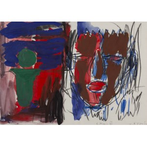 Zdzisław Nitka (ur. 1962, Oborniki Śląskie), Wąż, czaszka, drzewo, 1990