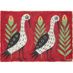 Marija Prymachenko (1909 - 1997 ), Bociany na polu, 1989