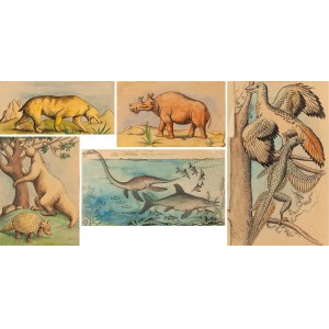 Kazimierz Mikulski (1918 Kraków - 1998 Kraków), Bestiarium - zestaw 5 ilustracji do czasopisma Przekrój, 1953