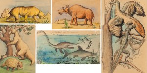 Kazimierz Mikulski (1918 Kraków - 1998 Kraków), Bestiary - set of 5 illustrations for the magazine 
