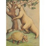 Kazimierz Mikulski (1918 Kraków - 1998 Kraków), Bestiarium - zestaw 5 ilustracji do czasopisma Przekrój, 1953