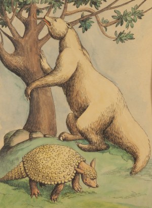 Kazimierz Mikulski (1918 Kraków - 1998 Kraków), Bestiary - set of 5 illustrations for the magazine 