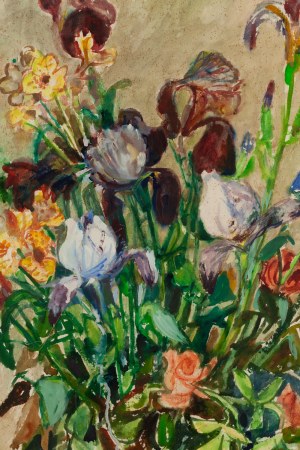 Teresa Tyszkiewicz (Tyszkiewiczowa) (1906 Kraków - 1992 Łódź), Flowers, 1984