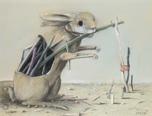 Stasys Eidrigevicius (b. 1949, Mediniszki, Lithuania), Hare