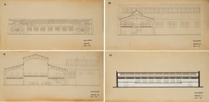 Eugeniusz Ajewski (1915 - 2006), Set of four design boards for the Koszyki Hall, 1947