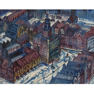 Edward Dwurnik (1943 Radzymin - 2018 Warszawa), Stary Rynek w Poznaniu