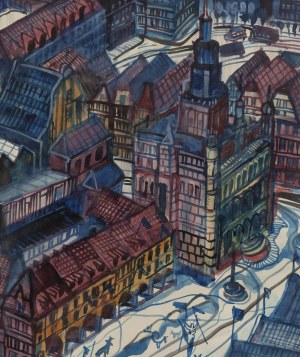 Edward Dwurnik (1943 Radzymin - 2018 Warsaw), Old Market Square in Poznań