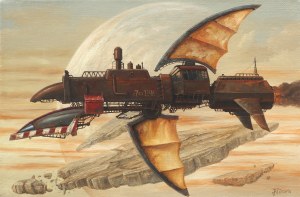 Jaroslaw Jasnikowski (b. 1976), Double-winged steam locomotive, 2025