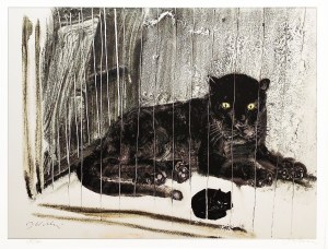 Jozef Wilkoń (b. 1930), Panther, inkography (edition 18/100), 2022