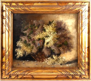 SAVAROL (noted French painter), Lilac flowers in a vase, 1897