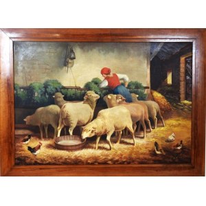 Simone SAVRY (1895 - 1945), “Feeding time”, 1943