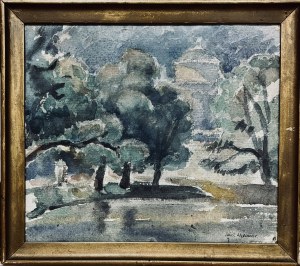 Wacław Wąsowicz (1891-1942), Water feature of the Temple of Vesta, Saski Park in Warsaw