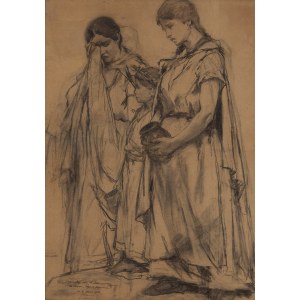 Kazimierz Alchimowicz (1840 Dziembrów - 1916 Warszawa), Płaczki (Szkic do obrazu Pogrzeb Giedymina), przed 1888