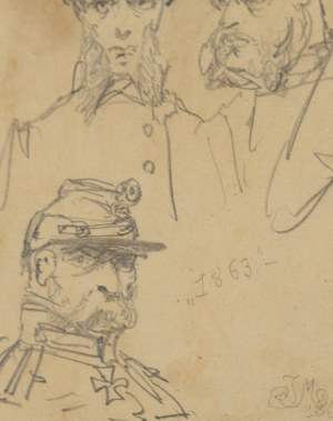 Jan Matejko (1838 Krakow - 1893 Krakow), Sketch of three portraits